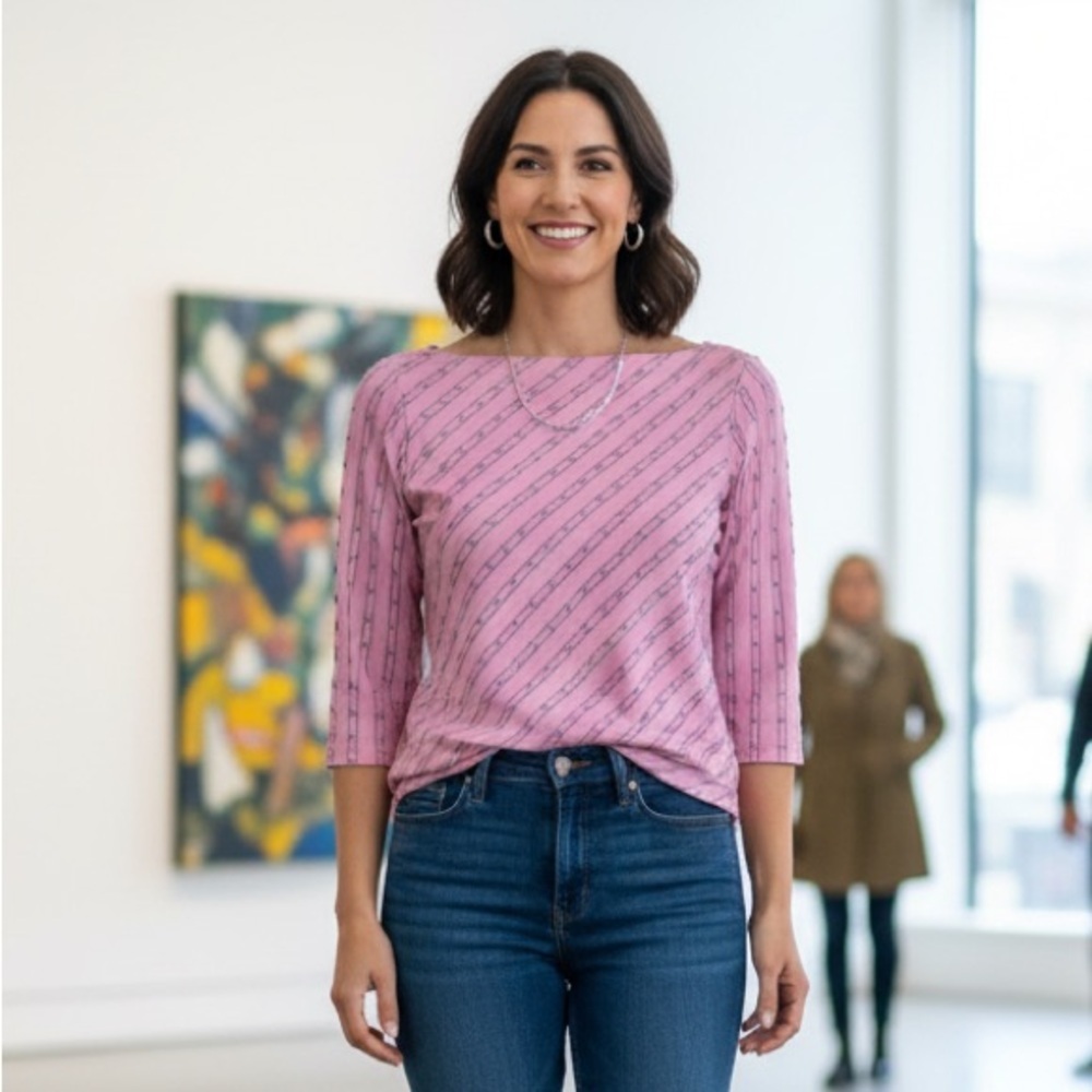 Anne Fontaine Sz S Carrie Bradshaw Inspired Pink Y2K Top